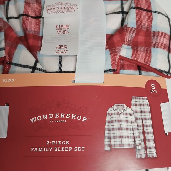 Wondershop Pajama Set Kids Small Multicolor Plaid 2 Piece Family Sleep Set NWT - Picture 2 of 6